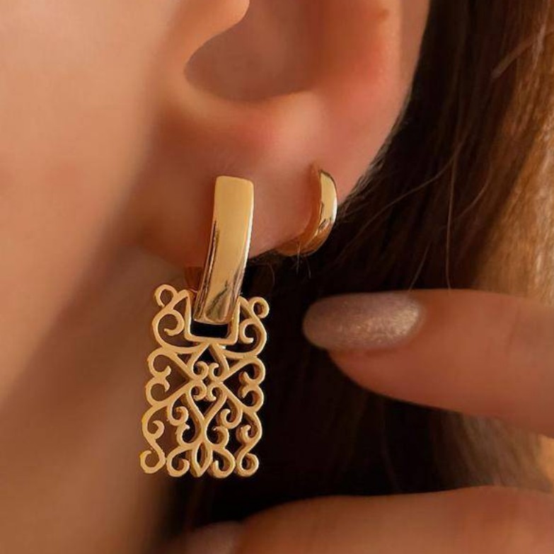 گوشواره طرح اسلیمی ژوپینگ